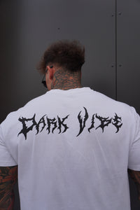 DARK VIBE METAL BACKPRINT T-SHIRT (WHITE)