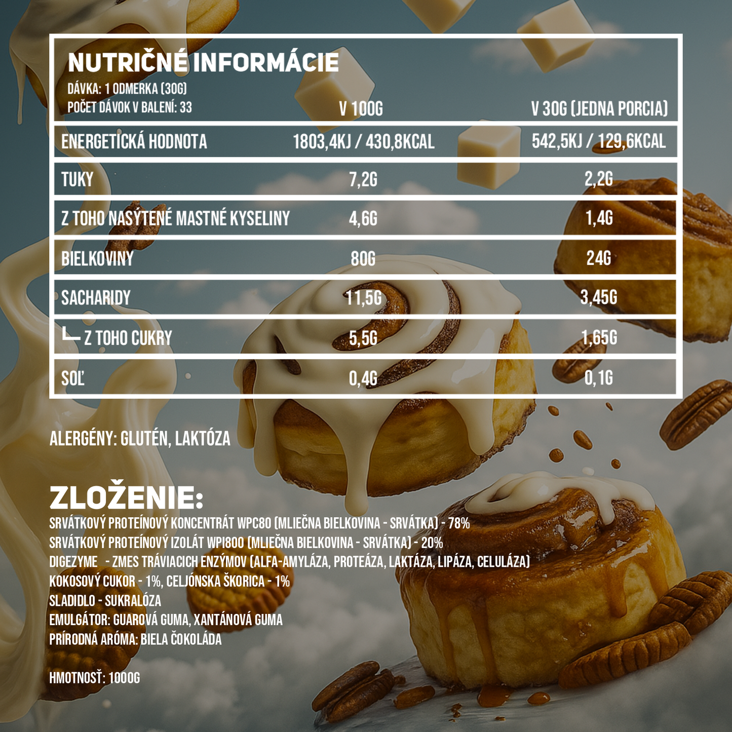 100% PREMIUM WHEY WHITE CHOCOLATE LOTUS CINNAMON ROLLS