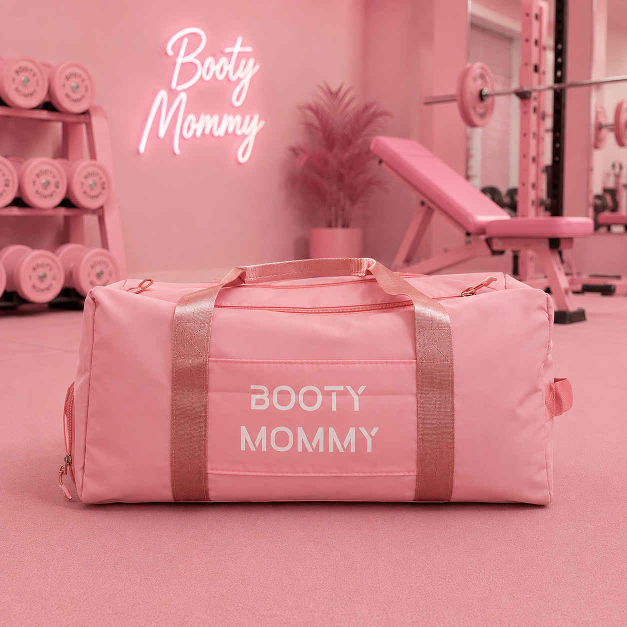 BABY PINK BOOTY MOMMY SPORT BAG