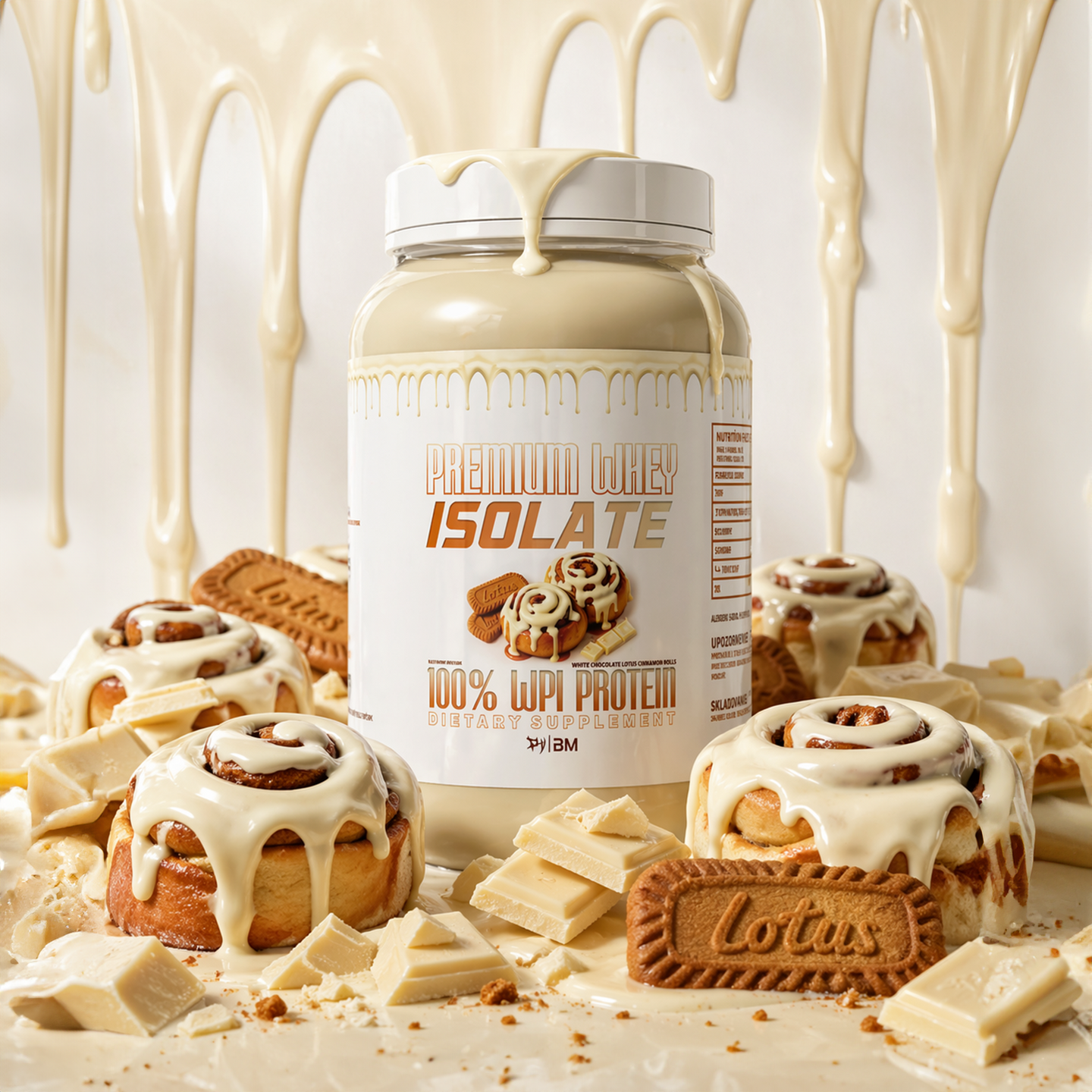 PREMIUM WHEY ISOLATE 100% WPI WHITE CHOCOLATE LOTUS CINNAMON ROLLS