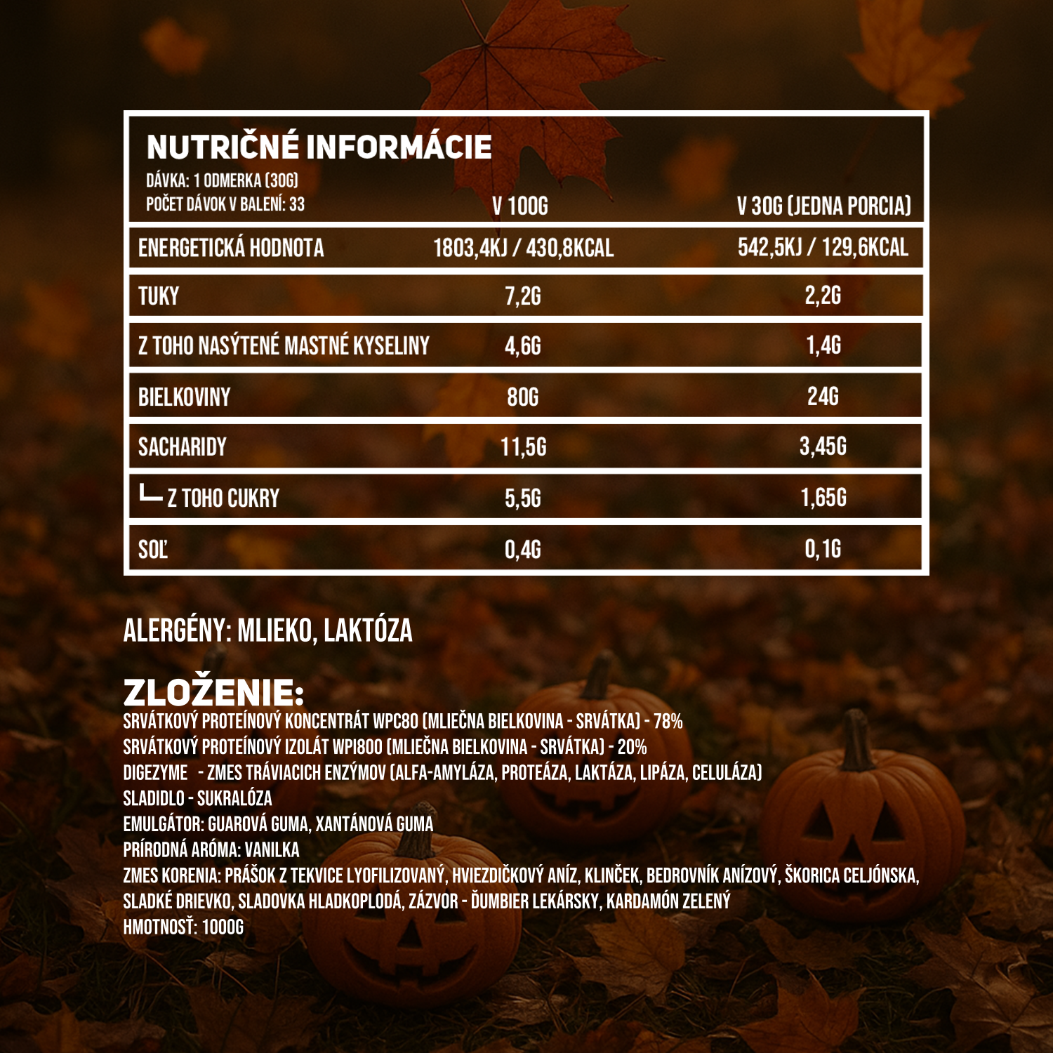 100% PREMIUM WHEY PUMPKIN SPICE LATTE